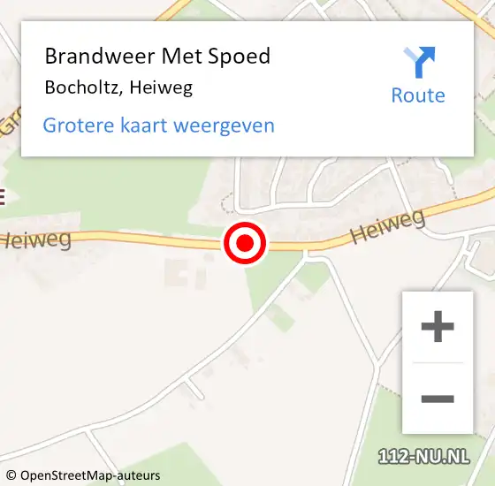 Locatie op kaart van de 112 melding: Brandweer Met Spoed Naar Bocholtz, Heiweg op 11 juli 2015 20:05