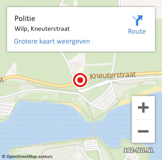 Locatie op kaart van de 112 melding: Politie Wilp, Kneuterstraat op 11 juli 2015 20:05