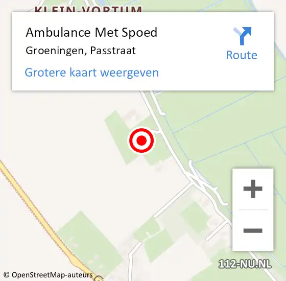 Locatie op kaart van de 112 melding: Ambulance Met Spoed Naar Groeningen, Passtraat op 11 juli 2015 20:32