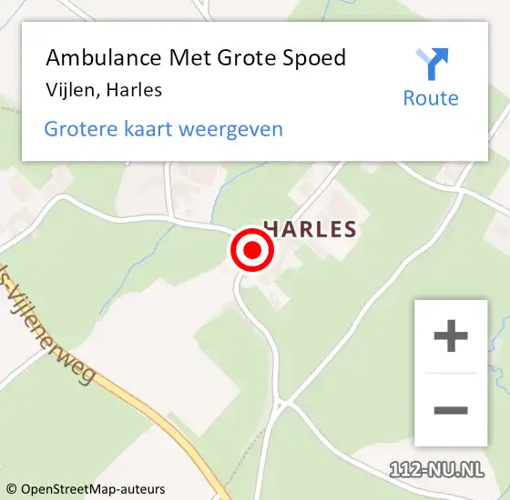 Locatie op kaart van de 112 melding: Ambulance Met Grote Spoed Naar Vijlen, Harles op 13 november 2013 20:57