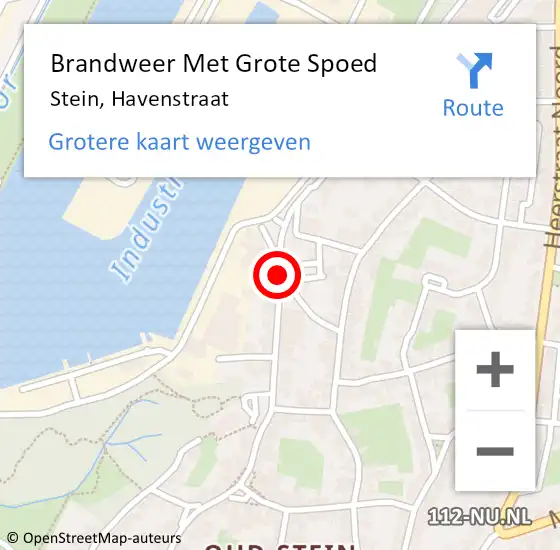 Locatie op kaart van de 112 melding: Brandweer Met Grote Spoed Naar Stein, Havenstraat op 11 juli 2015 22:00