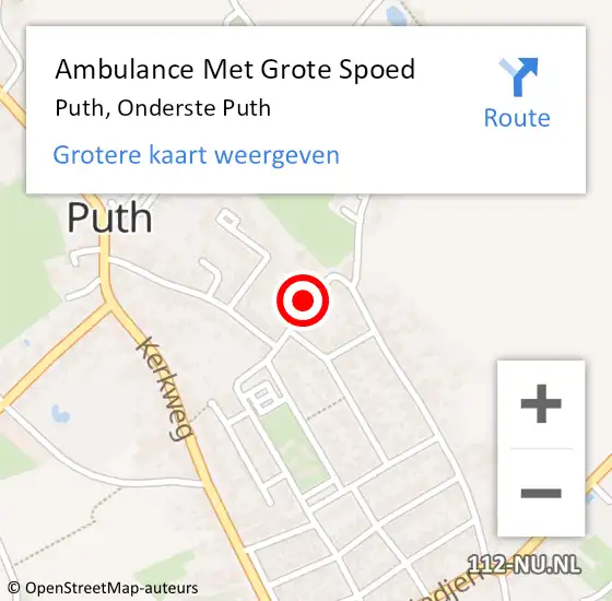 Locatie op kaart van de 112 melding: Ambulance Met Grote Spoed Naar Puth, Onderste Puth op 13 november 2013 21:13