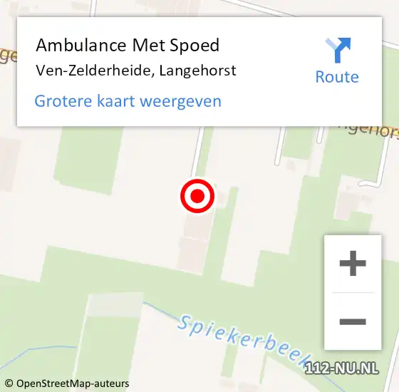 Locatie op kaart van de 112 melding: Ambulance Met Spoed Naar Ven-Zelderheide, Langehorst op 12 juli 2015 00:19