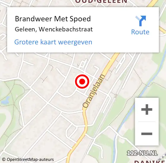 Locatie op kaart van de 112 melding: Brandweer Met Spoed Naar Geleen, Wenckebachstraat op 12 juli 2015 02:24