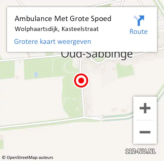 Locatie op kaart van de 112 melding: Ambulance Met Grote Spoed Naar Wolphaartsdijk, Kasteelstraat op 12 juli 2015 04:00