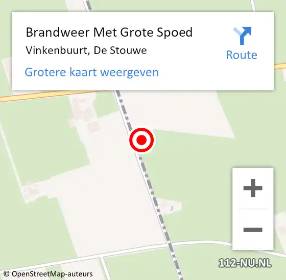 Locatie op kaart van de 112 melding: Brandweer Met Grote Spoed Naar Vinkenbuurt, De Stouwe op 12 juli 2015 08:28