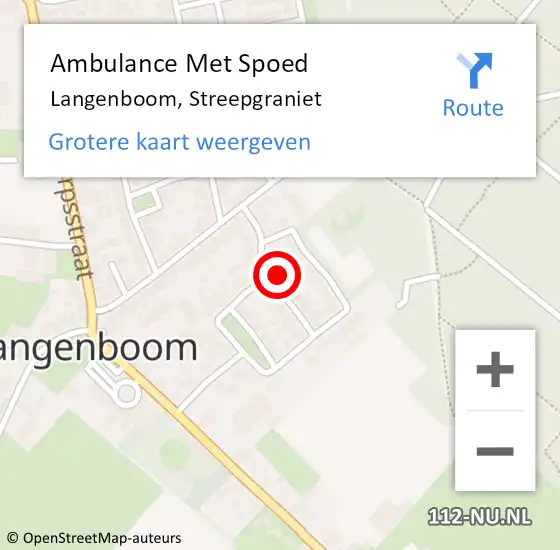 Locatie op kaart van de 112 melding: Ambulance Met Spoed Naar Langenboom, Streepgraniet op 12 juli 2015 10:53