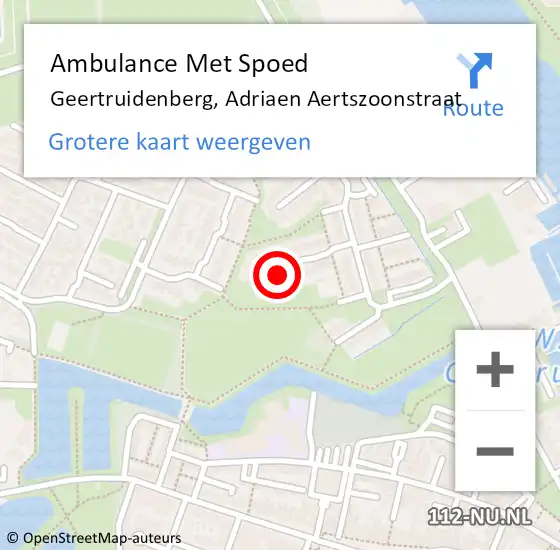 Locatie op kaart van de 112 melding: Ambulance Met Spoed Naar Geertruidenberg, Adriaen Aertszoonstraat op 12 juli 2015 12:16