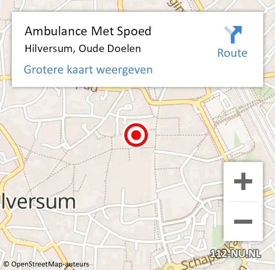 Locatie op kaart van de 112 melding: Ambulance Met Spoed Naar Hilversum, Oude Doelen op 12 juli 2015 15:07