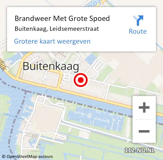 Locatie op kaart van de 112 melding: Brandweer Met Grote Spoed Naar Buitenkaag, Leidsemeerstraat op 12 juli 2015 16:05