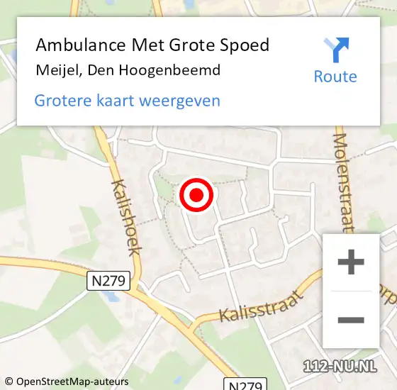 Locatie op kaart van de 112 melding: Ambulance Met Grote Spoed Naar Meijel, Den Hoogenbeemd op 13 november 2013 22:39