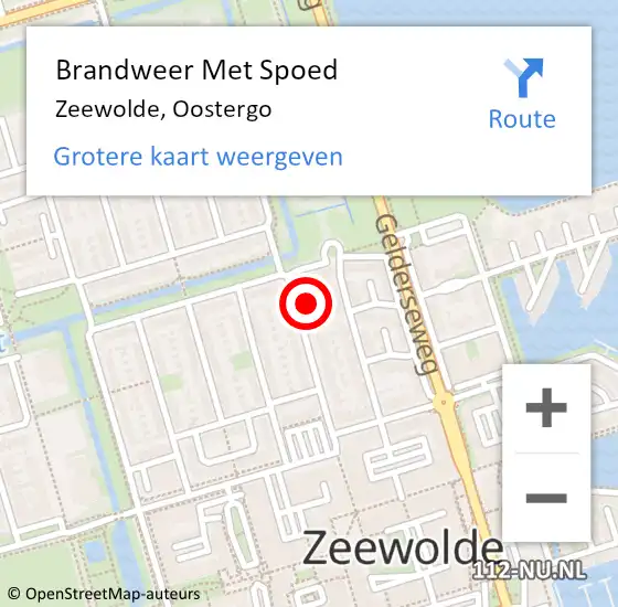 Locatie op kaart van de 112 melding: Brandweer Met Spoed Naar Zeewolde, Oostergo op 12 juli 2015 17:03