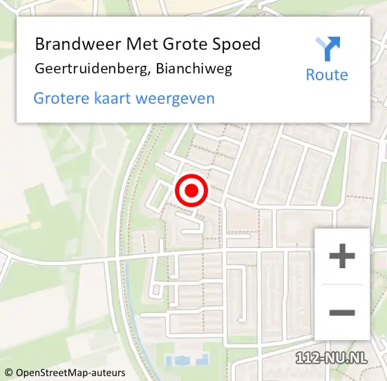 Locatie op kaart van de 112 melding: Brandweer Met Grote Spoed Naar Geertruidenberg, Bianchiweg op 12 juli 2015 19:08