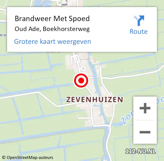 Locatie op kaart van de 112 melding: Brandweer Met Spoed Naar Oud Ade, Boekhorsterweg op 12 juli 2015 19:40