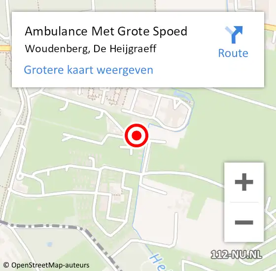 Locatie op kaart van de 112 melding: Ambulance Met Grote Spoed Naar Woudenberg, De Heijgraeff op 12 juli 2015 20:10
