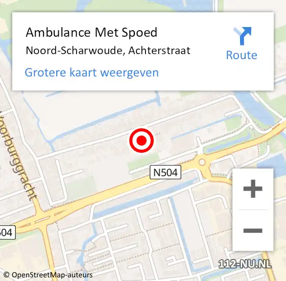 Locatie op kaart van de 112 melding: Ambulance Met Spoed Naar Noord-Scharwoude, Achterstraat op 12 juli 2015 20:22
