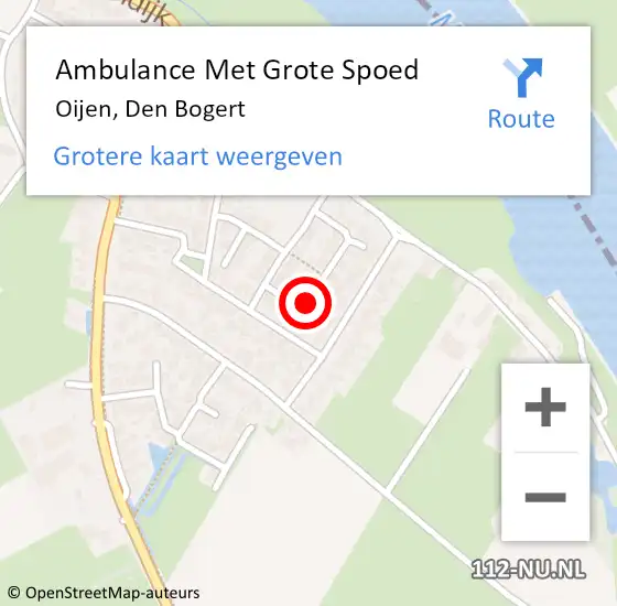 Locatie op kaart van de 112 melding: Ambulance Met Grote Spoed Naar Oijen, Den Bogert op 13 november 2013 23:52