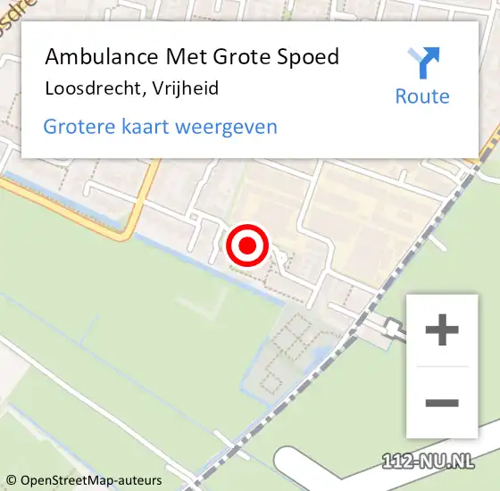 Locatie op kaart van de 112 melding: Ambulance Met Grote Spoed Naar Loosdrecht, Vrijheid op 13 juli 2015 03:06