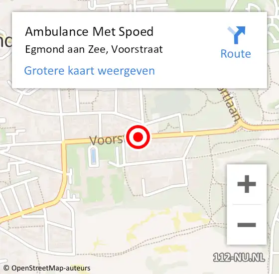 Locatie op kaart van de 112 melding: Ambulance Met Spoed Naar Egmond aan Zee, Voorstraat op 13 november 2013 23:57