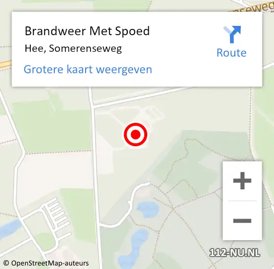 Locatie op kaart van de 112 melding: Brandweer Met Spoed Naar Hee, Somerenseweg op 13 juli 2015 08:25