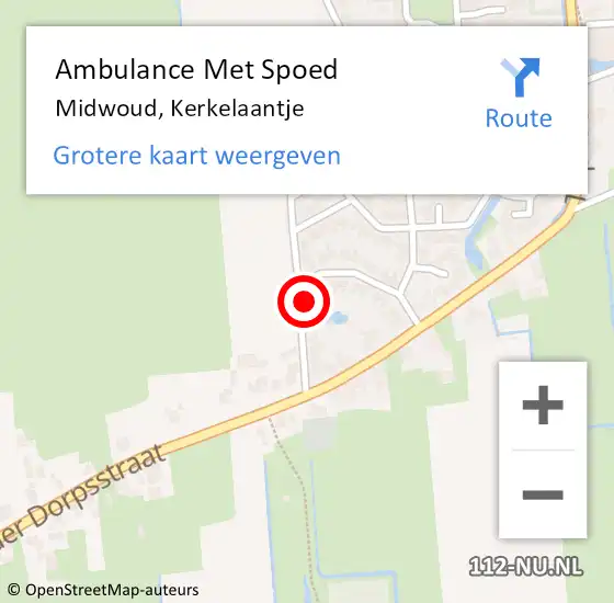 Locatie op kaart van de 112 melding: Ambulance Met Spoed Naar Midwoud, Kerkelaantje op 14 november 2013 00:30