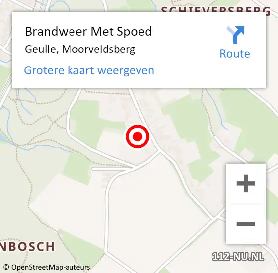 Locatie op kaart van de 112 melding: Brandweer Met Spoed Naar Geulle, Moorveldsberg op 13 juli 2015 09:51