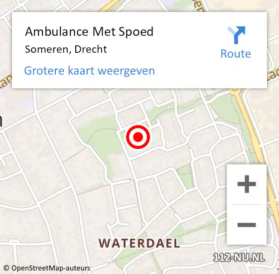 Locatie op kaart van de 112 melding: Ambulance Met Spoed Naar Someren, Drecht op 13 juli 2015 12:48