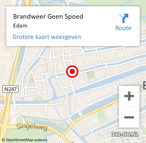 Locatie op kaart van de 112 melding: Brandweer Geen Spoed Naar Edam op 13 juli 2015 14:05