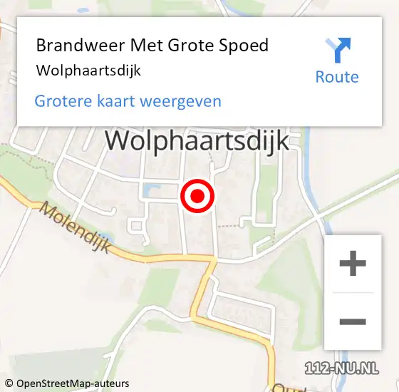 Locatie op kaart van de 112 melding: Brandweer Met Grote Spoed Naar Wolphaartsdijk op 13 juli 2015 14:38