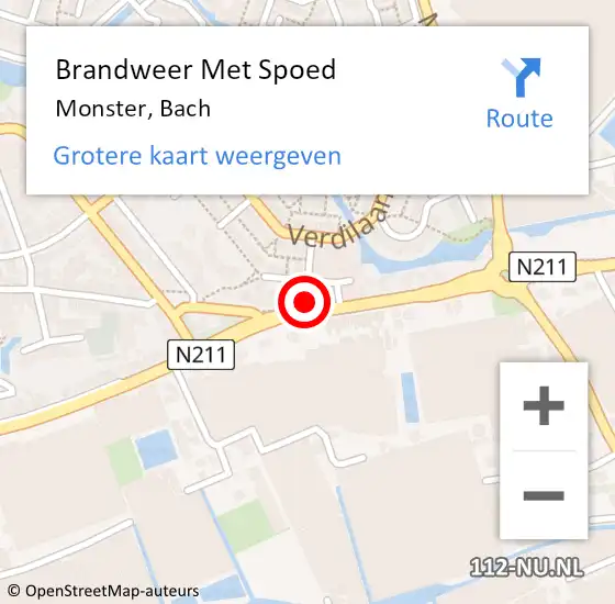 Locatie op kaart van de 112 melding: Brandweer Met Spoed Naar Monster, Bach op 13 juli 2015 16:40