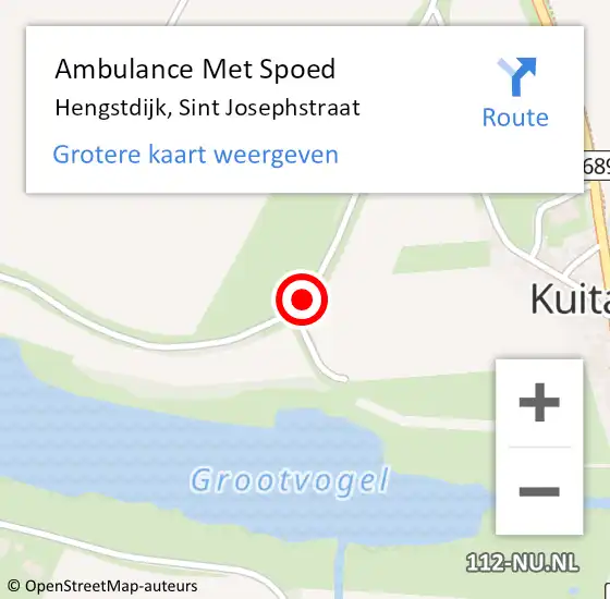 Locatie op kaart van de 112 melding: Ambulance Met Spoed Naar Hengstdijk, Sint Josephstraat op 13 juli 2015 20:07