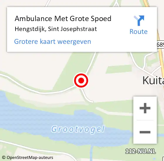 Locatie op kaart van de 112 melding: Ambulance Met Grote Spoed Naar Hengstdijk, Sint Josephstraat op 13 juli 2015 20:07