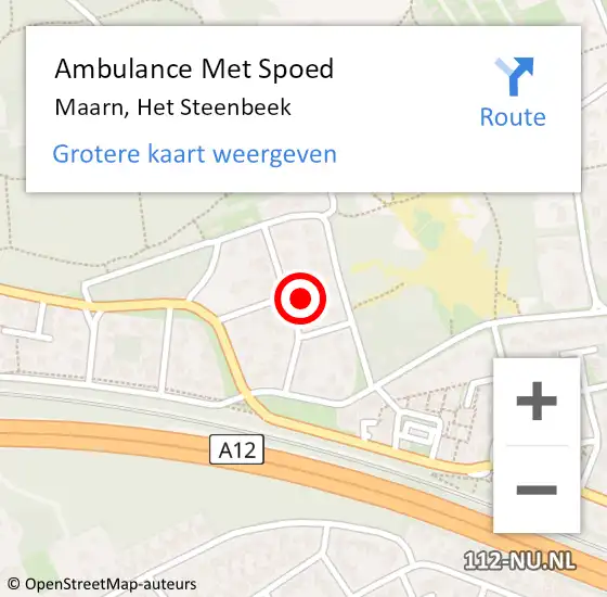 Locatie op kaart van de 112 melding: Ambulance Met Spoed Naar Maarn, Het Steenbeek op 13 juli 2015 20:39