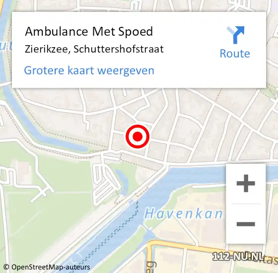 Locatie op kaart van de 112 melding: Ambulance Met Spoed Naar Zierikzee, Schuttershofstraat op 13 juli 2015 21:40