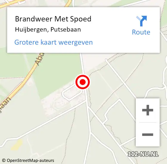 Locatie op kaart van de 112 melding: Brandweer Met Spoed Naar Huijbergen, Putsebaan op 13 juli 2015 22:50