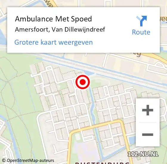 Locatie op kaart van de 112 melding: Ambulance Met Spoed Naar Amersfoort, Van Dillewijndreef op 13 juli 2015 22:58