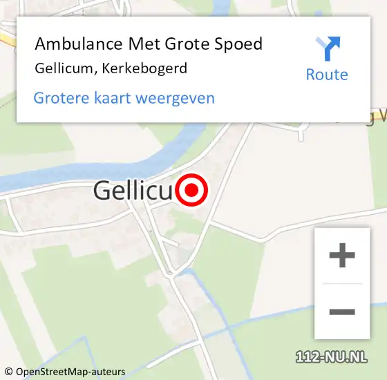 Locatie op kaart van de 112 melding: Ambulance Met Grote Spoed Naar Gellicum, Kerkebogerd op 14 juli 2015 05:32