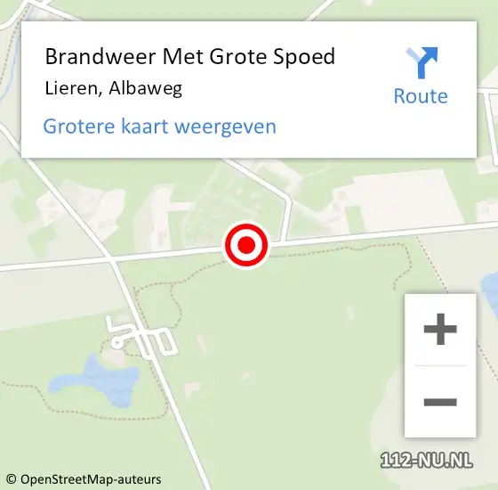 Locatie op kaart van de 112 melding: Brandweer Met Grote Spoed Naar Lieren, Albaweg op 14 juli 2015 06:00