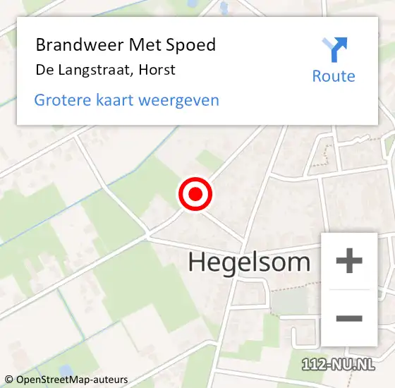 Locatie op kaart van de 112 melding: Brandweer Met Spoed Naar De Langstraat, Horst op 14 juli 2015 07:12