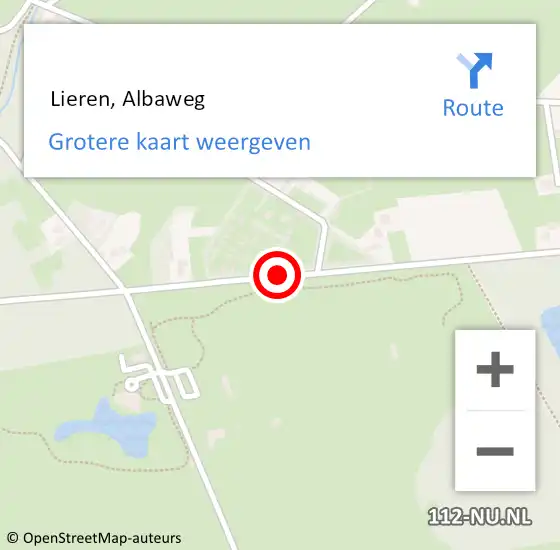 Locatie op kaart van de 112 melding:  Lieren, Albaweg op 14 juli 2015 07:43