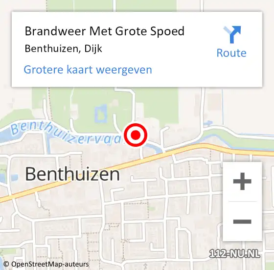 Locatie op kaart van de 112 melding: Brandweer Met Grote Spoed Naar Benthuizen, Dijk op 14 juli 2015 08:25