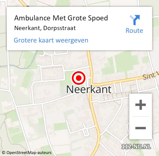 Locatie op kaart van de 112 melding: Ambulance Met Grote Spoed Naar Neerkant, Dorpsstraat op 14 juli 2015 12:12