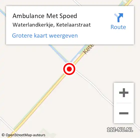 Locatie op kaart van de 112 melding: Ambulance Met Spoed Naar Waterlandkerkje, Ketelaarstraat op 14 juli 2015 14:16