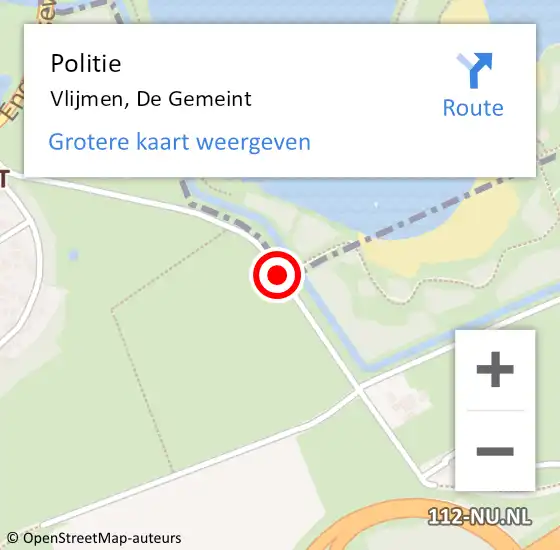 Locatie op kaart van de 112 melding: Politie Vlijmen, De Gemeint op 14 juli 2015 17:12