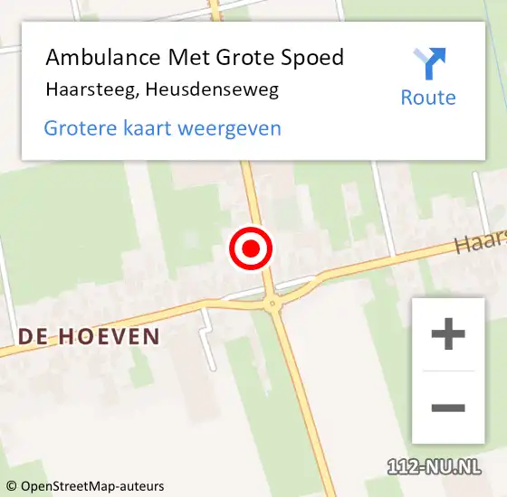 Locatie op kaart van de 112 melding: Ambulance Met Grote Spoed Naar Haarsteeg, Heusdenseweg op 14 juli 2015 18:50