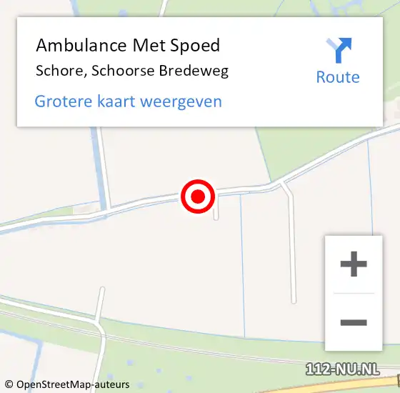 Locatie op kaart van de 112 melding: Ambulance Met Spoed Naar Schore, Schoorse Bredeweg op 14 juli 2015 18:54