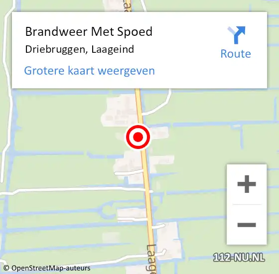 Locatie op kaart van de 112 melding: Brandweer Met Spoed Naar Driebruggen, Laageind op 14 juli 2015 20:18