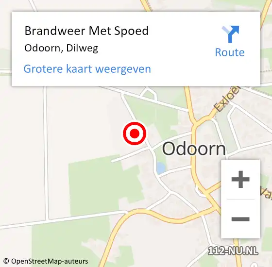 Locatie op kaart van de 112 melding: Brandweer Met Spoed Naar Odoorn, Dilweg op 14 juli 2015 21:29