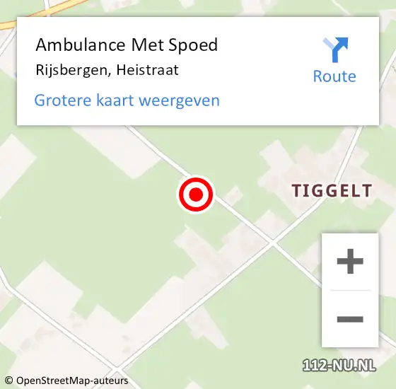 Locatie op kaart van de 112 melding: Ambulance Met Spoed Naar Rijsbergen, Heistraat op 14 juli 2015 21:35