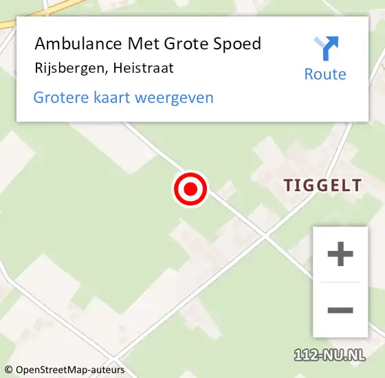 Locatie op kaart van de 112 melding: Ambulance Met Grote Spoed Naar Rijsbergen, Heistraat op 14 juli 2015 21:37